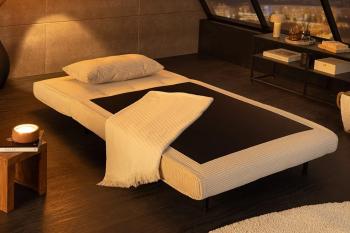 slaapfauteuil incl kussen beige 100 cm