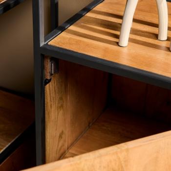 Hoge smalle wandkast mangohout 55 cm