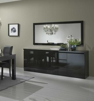 Wandspiegel zwart hoogglans 180 cm