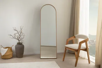 Passpiegel staand model eiken omlijsting 165 cm