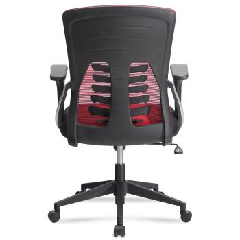 bureaustoel rood zwart mesh