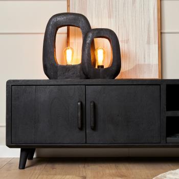 tv-meubel zwart mangohout 240 cm