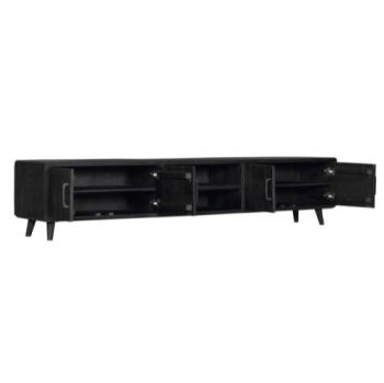 tv-meubel zwart mangohout 240 cm