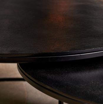 ronde salontafel set zwart metaal