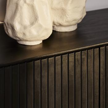 dressoir Stripe mangohout zwart 210 cm