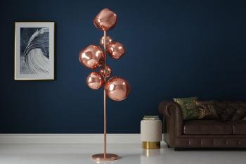 vloerlamp koper met 7 glasbollen 168 cm