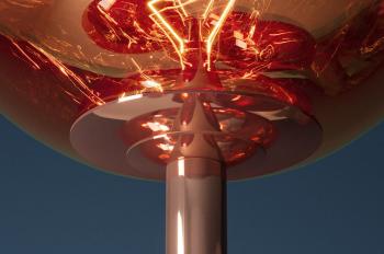 vloerlamp koper met 7 glasbollen 168 cm