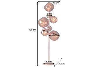 vloerlamp koper met 7 glasbollen 168 cm