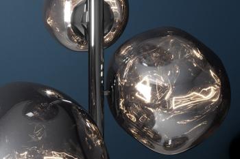 Vloerlamp grijs rookglas met 7 glasbollen 168 cm