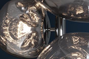 Vloerlamp grijs rookglas met 7 glasbollen 168 cm