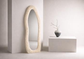 organische wandspiegel beige 160 cm