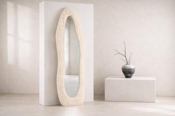 organische wandspiegel beige 193 cm