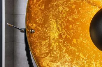 Staande Studio vloerlamp zwart goud 168 cm