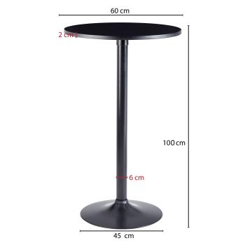 ronde statafel zwart 60cm