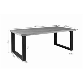 Mango eettafel 220 cm U poot