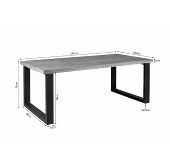 Mango eettafel 240 cm U poot