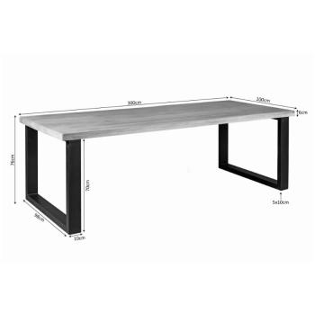 Mango eettafel 300 cm U poot