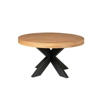 Ronde salontafel mangohout metaal 80 cm