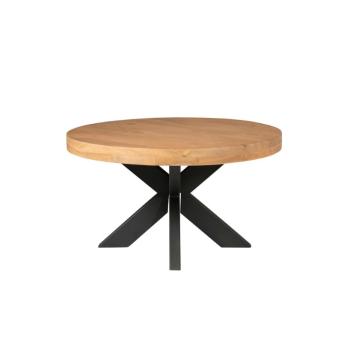 Ronde salontafel mangohout metaal 80 cm