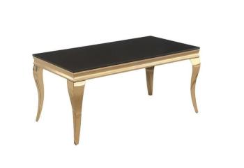 Barock eettafel goud met zwart glas 180 cm 