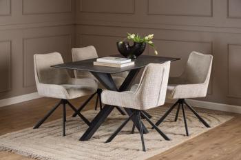 tafel keramiek antracietzwart 135 cm