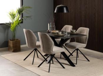 tafel keramiek antracietzwart 135 cm