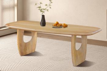 eettafel massief mangohout 200 cm amandel kleur