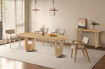 eettafel massief mangohout 200 cm amandel kleur