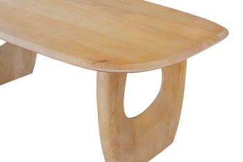 eettafel massief mangohout 200 cm amandel kleur