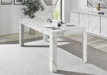 eettafel carrara wit marmer look 180 cm