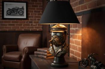 tafellamp bulldog zwarte lampenkap