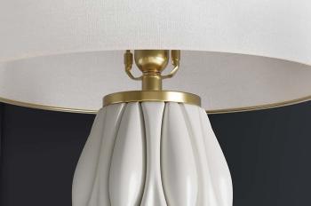 Tafellamp wit keramiek goud accent witte kap