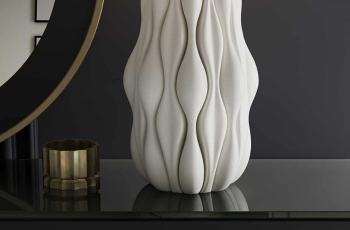 Tafellamp wit keramiek goud accent witte kap