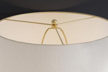 Tafellamp wit keramiek goud accent witte kap