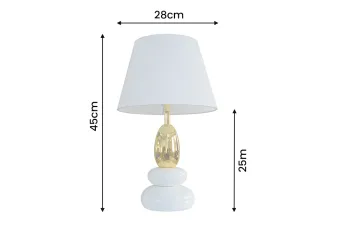 tafellamp Zen Stones wit goud 45 cm