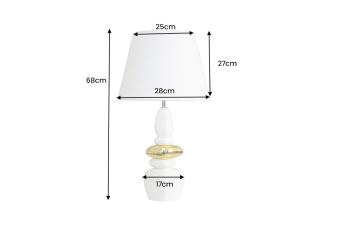 hoge tafellamp Zen Stones wit goud 68 cm