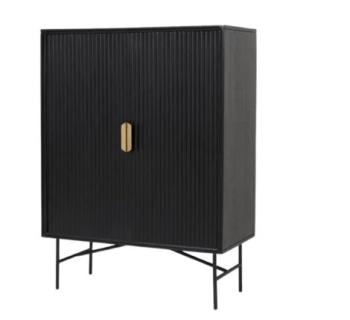 Wandkast zwart mangohout 110 cm
