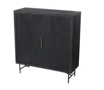 Wandkast zwart mangohout 110 cm
