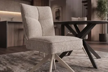 Eetkamerstoel Lucca taupe beige draaibaar