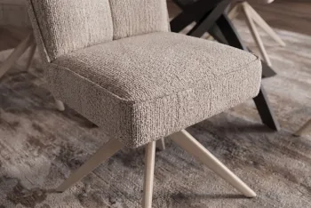 Eetkamerstoel Lucca taupe beige draaibaar