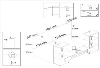 hoogglans wandmeubel wit/zwart