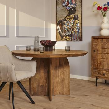 Tense ronde mango eettafel 130 cm