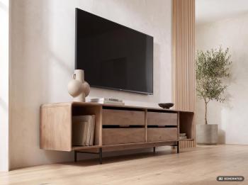 TV lowboard mangohout warm bruin 180 cm