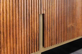 lowboard zwart marmer mangohout 160 cm