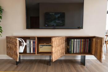 TV-meubel acaciahout 3 deuren 160 cm