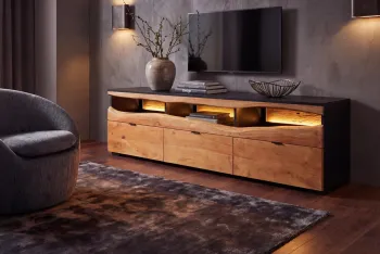 TV meubel acaciahout 180 cm met LED verlichting