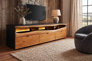 TV meubel acaciahout 180 cm met LED verlichting