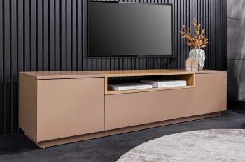 TV-meubel beige met eiken accent 160 cm