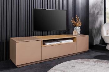 TV-meubel beige met eiken accent 160 cm