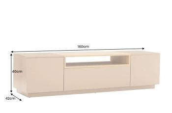 TV-meubel beige met eiken accent 160 cm